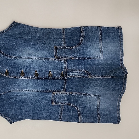 Emergency Exit Y2K button up stretch denim romper Large - Picture 4 of 7